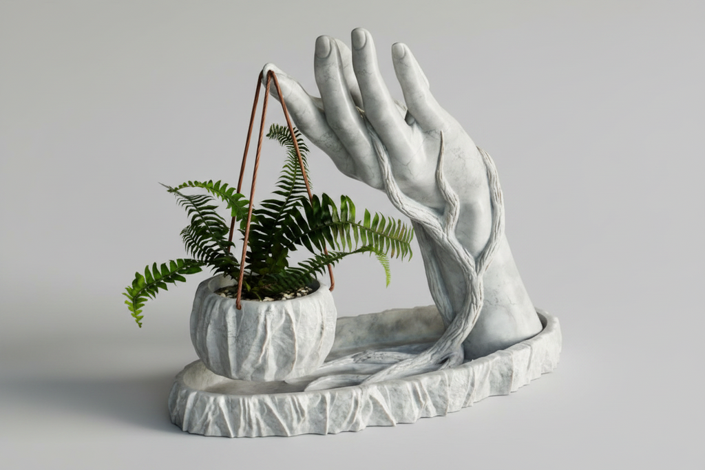Vaso di Design- mano con vaso