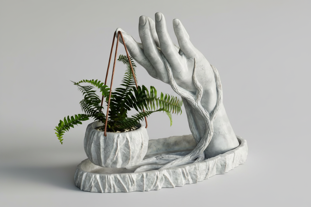 Vaso di Design- mano con vaso