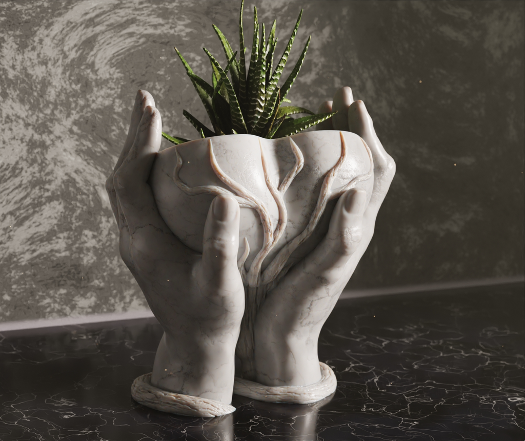 Vaso di Design-Mani con cuore