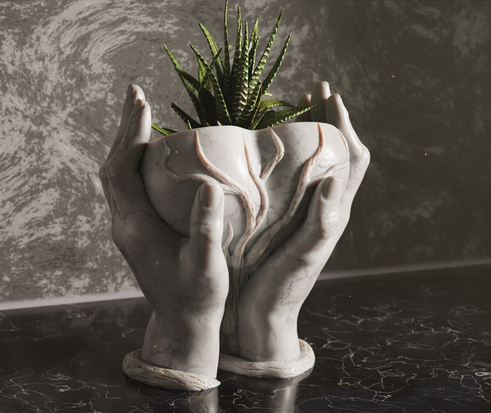 Vaso di Design-Mani con cuore